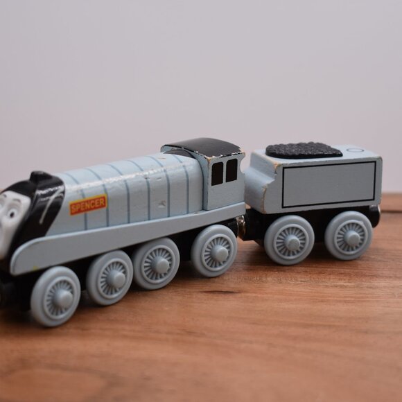 Spencer & Tender Thomas and Friends Wooden Railway Engine Trains Magnetic 2003 - Picture 2 of 9